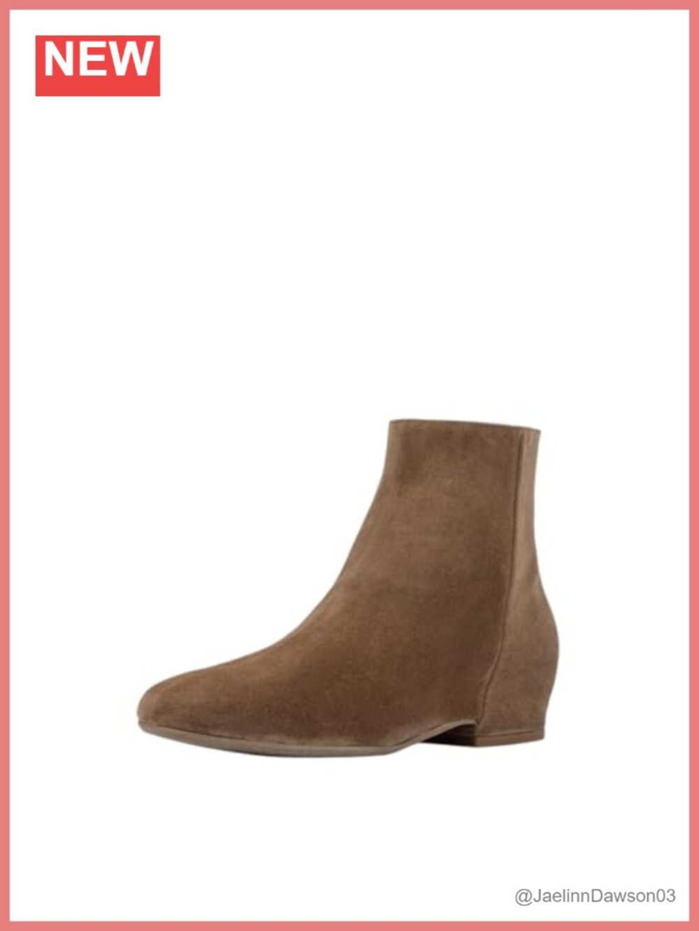 Leather Ankle Bootie Block Heel Almond Toe Inside Zipper